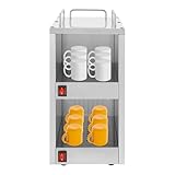 Gastro Edelstahl Tellerwärmer Tassenwärmer Elektrisch 2 Fächer Konstante...