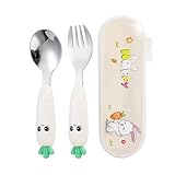 2-teiliges Baby-Löffel- und Gabel-Set, Edelstahl kinderbesteck,...