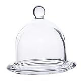 Dessert-Serviertablett aus klarem Glas mit Kuppeldeckel, für...