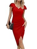 Missufe Wickelkleid Cocktailkleid Partykleid Bodycon Sommerkleider Damen...
