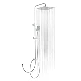 OFFO Regendusche ohne Armatur Chrom, 30x30cm eckig Edelstahl Duschset,...