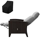 Fiutazge Relaxliege Rattansessel mit Dickes Sitzkissen,Gartensessel...