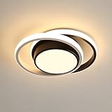 Comely LED Deckenlampe Schwarz Weiß Rund 32W Warmweiß 3000K Ø27cm...