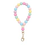 MORSUNBELA Armband Schlüsselanhänger Band Handykette Perlen Handgelenk...