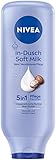 NIVEA In-Dusch Soft Milk (400 ml), Körpercreme mit Shea Butter und...