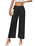 TMEOG Stoffhose Damen Sommer Weite Hose Lockere Marlene Palazzo Hose...