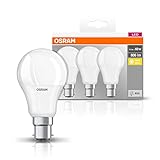 Osram LED Base Classic A Lampe, in Kolbenform mit B22d-Sockel, nicht...