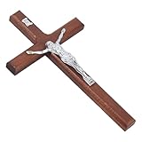 DICOSMETIC 20.2x11.5CM Kruzifix Kreuz Wandbehang Holzkreuz Wanddekoration...