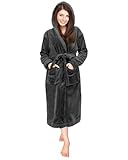 NY Threads Morgenmantel Damen mit Kapuze Fleece Plüsch Weich Bademantel...