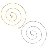 UEIOAVL Ketten für Damen, 2 Stück Damen Goldkette Silberkette ohne...