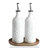 Sweejar Home Keramik-Olivenöl-Spenderflasche, 560ml Relief undurchsichtige...