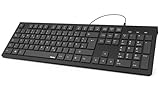 Hama Tastatur mit Kabel (PC Tastatur, kabelgebundene Tastatur, Wired...