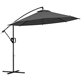 Outsunny Ø293 cm Ampelschirm mit Kreuzfuß, Sonnenschirm mit Kurbel,...