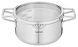 Tefal H85244 Nordica Kochtopf 20 cm mit Glasdeckel (Doppelgriffe,...