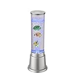 LED Wassersäule Sprudelsäule Farbwechsel, 3 Fische Lavalampe Mini...