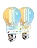 MOES Matter Smart Alexa Glühbirne E27 Vintage, WLAN LED Lampe, Dimmbar,...
