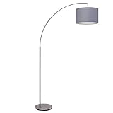 Brilliant Lampe Clarie Bogenstandleuchte 1, 8m eisen/grau | 1x A60, E27,...