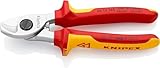 KNIPEX Kabelschere, 165 mm, VDE, für Cu- und AI-Kabel bis 15 mm (50 mm²),...