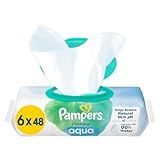 Pampers Harmonie Aqua Feuchttücher 6 Packungen mit jeweils 48...