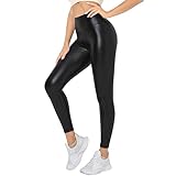 Getervb Kunstleder Leggings Damen High Waist Sexy Leder Leggings Lederoptik...