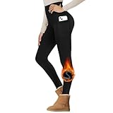 Gayhay Thermo Leggings Damen mit Taschen Gefütterte im Winter, High Waist...