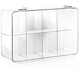 com-four® Premium Teekiste mit 8 Fächern und Klappdeckel - transparente...