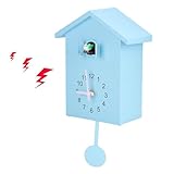 HERCHR Moderne Kuckucksuhr, Birdhouse blau Wanduhr Kuckucksuhr aus dem...