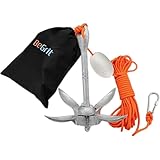 BeGrit Verzinkt Anker Gusseisen Faltanker 1,5KG Ankerset mit Ø 6mm 10...