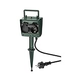 goobay Gartensteckdose 4-Fach, mit Erdspieß & 2m Kabel, IP44...