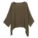 Leinenbluse Damen Sommer Große Größen Musselin Bluse Damen Oversized :...