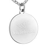 Hanessa Personalisierte Kette mit Gravur Edelstahl 50 cm mit Anhänger rund...