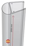 Gedotec Duschtürdichtung streifend 2000mm, Premium Duschdichtung 6 mm - 8...