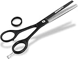Premium Haarschere Schwarz Friseurschere Modellierschere 1-Seitig gezahnt...