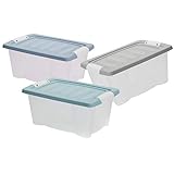 LS-LebenStil Stapelbox 3´er Set 30x20x15cm mit Deckel Stapelbar...