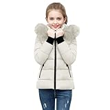 KODMNSW Winterjacke Mädchen Steppjacke Warme Daunenjacken mit Fellkapuze...