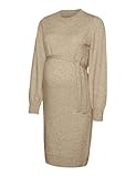 MAMALICIOUS Damen Mlneschale L/S Abk Knit A. Noos Dress, Natural Melange,...