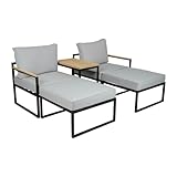 Greemotion Lounge-Set Madrid, mit Holzbestandteilen, Grau, Anthrazit,...