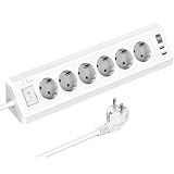 Ecksteckdose mit 4 USB(2 Type-C), 6 Fach Mehrfachsteckdose mit Schalter,...