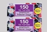 300 hochwertige Gefrierbeutel mit Bindegriff, extra dick, ideal zum Tragen...