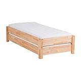 DICO 2er Stapelbett Massivholz mit Rollrost Größe 90x200 cm 03 Buche...