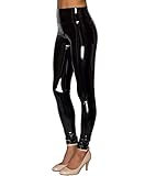 NewL Damen-Leggings aus Kunstleder, reflektierend, glänzend, dehnbar, hohe...