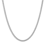RWQIAN Kette Herren Panzerkette 3mm Silberkette 50cm Männer Edelstahl...