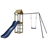 vidaXL Spielturm, Klettergerüst mit Rutsche Schaukel, Kinder Kletterturm...