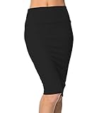 Urbancoco Damen Bleistift Rock Kurz Hohe taille Stretch Business Rock (M,...