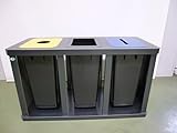 PROREGAL Robuste Wertstoffsammelstation 3-Fach mit Behälter | 58 Liter,...