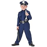 Polizei Kostüm Kinder, 8 Stück Polizei Zubehör mit Weste Polizeimütze...
