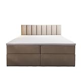 Palermo Boxspringbett mit Bettkästen H3 Matratze mit Topper (Beige, 140 x...