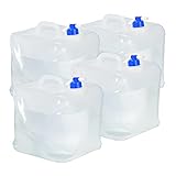 Relaxdays Faltkanister 4er Set, 20 l, Hahn, Schraubdeckel, Griff,...