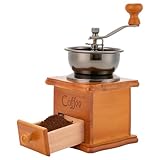 Manuelle Kaffeemühle, Vintage Kaffeemühle Manuell ​aus Holz...