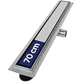 VILSTEIN Duschrinne 70cm Edelstahl, Bodenablauf Komplettset extra flach,...